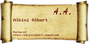 Albini Albert névjegykártya