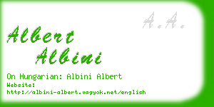 albert albini business card